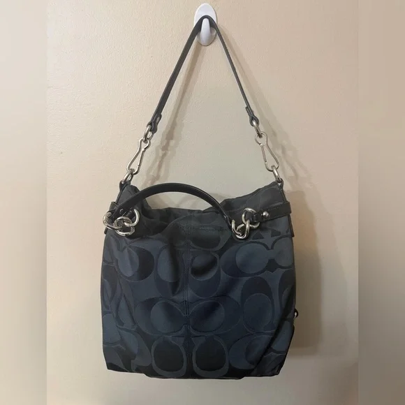 Coach Black Brooke Sateen Signature
Charm Shoulder Bag - Picture 2 of 11